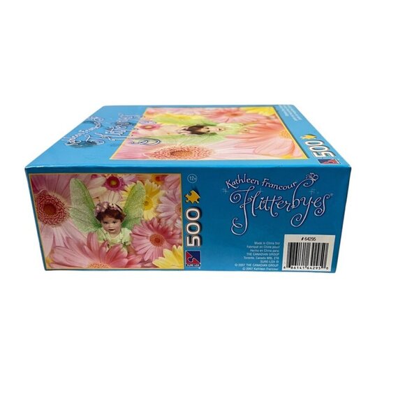 Flitterbyes 500 Piece Puzzle Gerbera Daisy Garden Kathleen Francour 2007 New - Picture 3 of 6